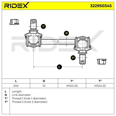 Stabilizer Link RIDEX 3229S0345 3229S0345 - photo 8