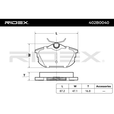 Brake Pads Set RIDEX 402B0040 402B0040 - photo 3