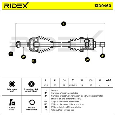 Drive Shaft RIDEX 13D0460 13D0460 - photo 7