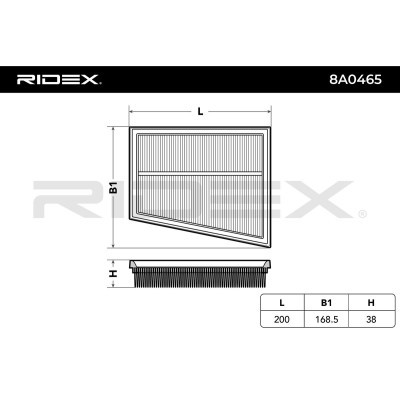 Air Filter RIDEX 8A0465 8A0465 - photo 6