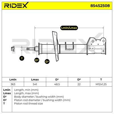 Shock Absorber RIDEX 854S2508 854S2508 - photo 7