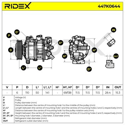 Compressor, Air Conditioning AUDI A4 Avant 447K0644 - photo 6