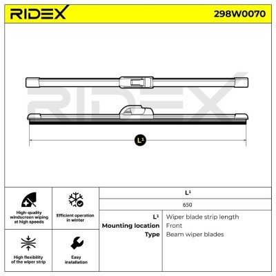 Wiper Blade RIDEX 298W0070 298W0070 - photo 6