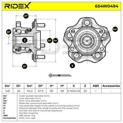 Wheel Bearing RIDEX 654W0494 654W0494 - photo 5