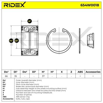 Wheel Bearing RIDEX 654W0018 654W0018 - photo 4