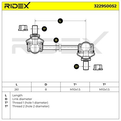 Stabilizer Link RIDEX 3229S0052 3229S0052 - photo 6