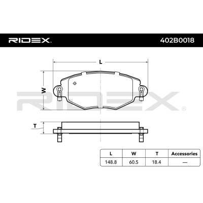 Brake Pads Set RIDEX 402B0018 402B0018 - photo 3