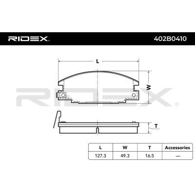 Brake Pads Set RIDEX 402B0410 402B0410 - photo 3