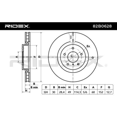 Brake Disc RIDEX 82B0628 82B0628 - photo 6