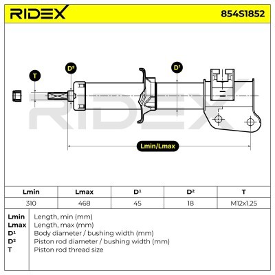 Shock Absorber RIDEX 854S1852 854S1852 - photo 7