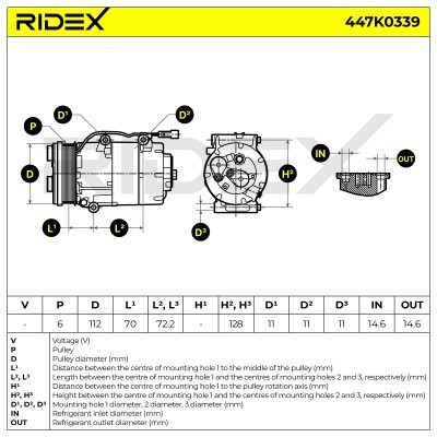 Compressor, Air Conditioning FORD Focus II Kombi 447K0339 - photo 5