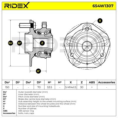 Wheel Bearing RIDEX 654W1307 654W1307 - photo 6