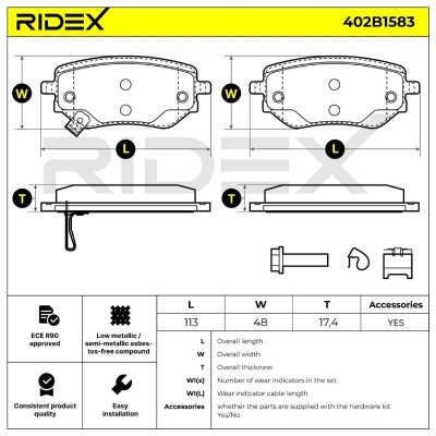 Brake Pads Set RIDEX 402B1583 402B1583 - photo 6