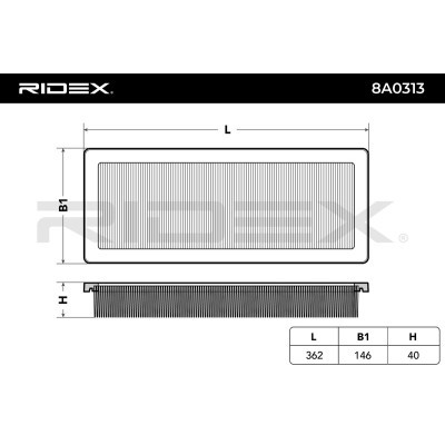 Air Filter RIDEX 8A0313 8A0313 - photo 3