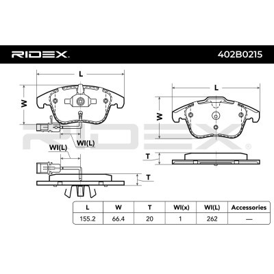 Brake Pads Set RIDEX 402B0215 402B0215 - photo 2