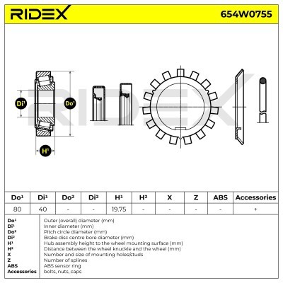 Wheel Bearing RIDEX 654W0755 654W0755 - photo 6
