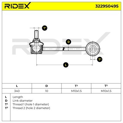Stabilizer Link RIDEX 3229S0495 3229S0495 - photo 7