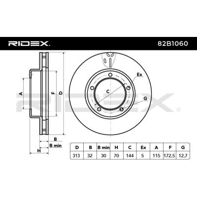 Brake Disc RIDEX 82B1060 82B1060 - photo 3