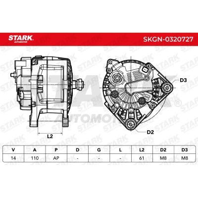 Alternator Stark SKGN-0320727 SKGN-0320727 - photo 5