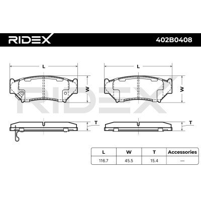 Brake Pads Set RIDEX 402B0408 402B0408 - photo 8