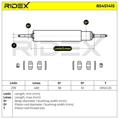 Shock Absorber RIDEX 854S1415 854S1415 - photo 6