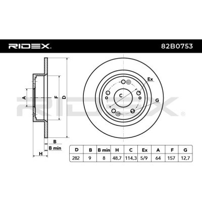 Brake Disc RIDEX 82B0753 82B0753 - photo 3
