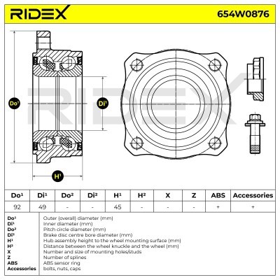 Wheel Bearing RIDEX 654W0876 654W0876 - photo 4