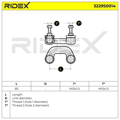 Stabilizer Link RIDEX 3229S0014 3229S0014 - photo 3