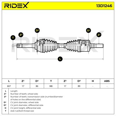 Drive Shaft RIDEX 13D1246 13D1246 - photo 7