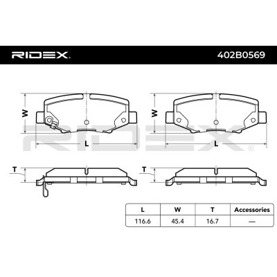 Brake Pads Set RIDEX 402B0569 402B0569 - photo 6