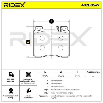 Brake Pads Set RIDEX 402B0547 402B0547 - photo 8