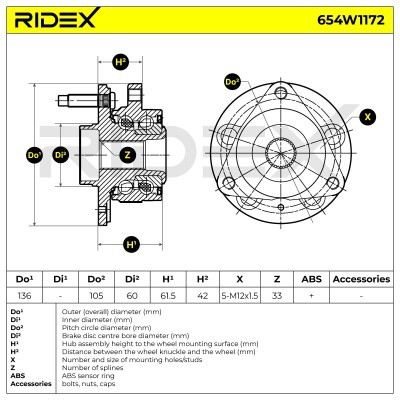 Wheel Bearing RIDEX 654W1172 654W1172 - photo 6