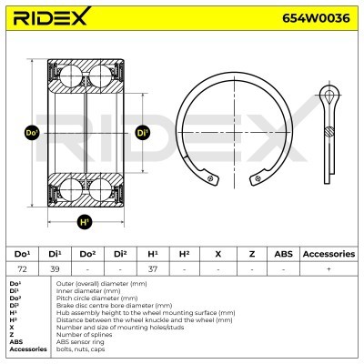 Wheel Bearing RIDEX 654W0036 654W0036 - photo 3