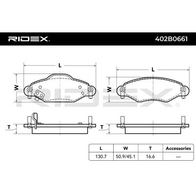 Brake Pads Set RIDEX 402B0661 402B0661 - photo 3