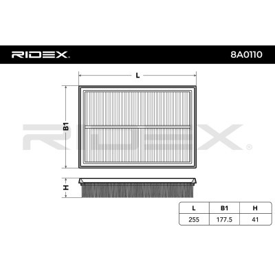 Air Filter RIDEX 8A0110 8A0110 - photo 3