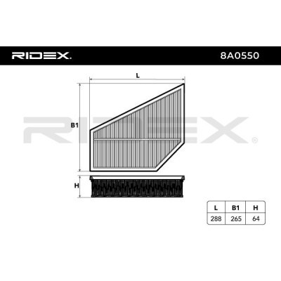 Air Filter RIDEX 8A0550 8A0550 - photo 6