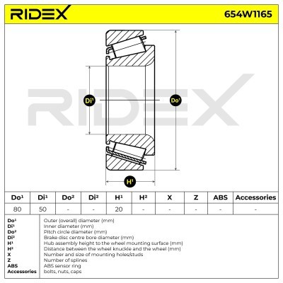 Wheel Bearing RIDEX 654W1165 654W1165 - photo 5