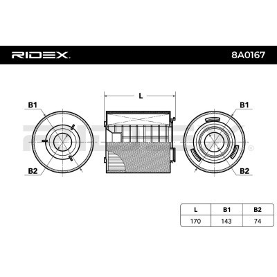 Air Filter RIDEX 8A0167 8A0167 - photo 5
