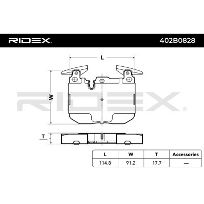 Brake Pads Set RIDEX 402B0828 402B0828 - photo 3