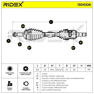 Drive Shaft RIDEX 13D0326 13D0326 - photo 7