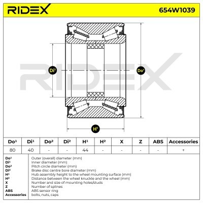 Wheel Bearing RIDEX 654W1039 654W1039 - photo 6