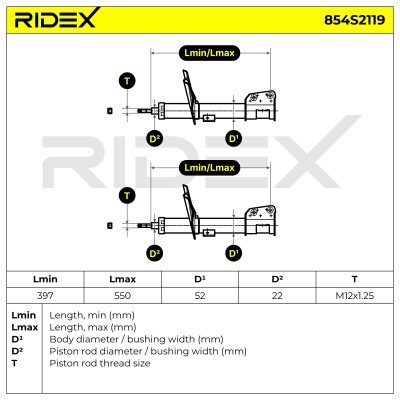 Shock Absorber RIDEX 854S2119 854S2119 - photo 5
