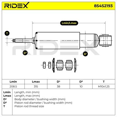 Shock Absorber RIDEX 854S2193 854S2193 - photo 8