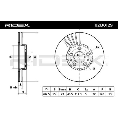 Brake Disc RIDEX 82B0129 82B0129 - photo 3