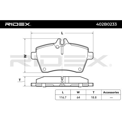 Brake Pads Set RIDEX 402B0233 402B0233 - photo 3