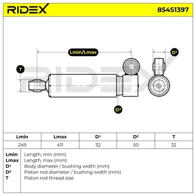 Shock Absorber RIDEX 854S1397 854S1397 - photo 8
