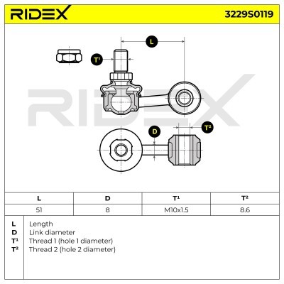 Stabilizer Link RIDEX 3229S0119 3229S0119 - photo 6