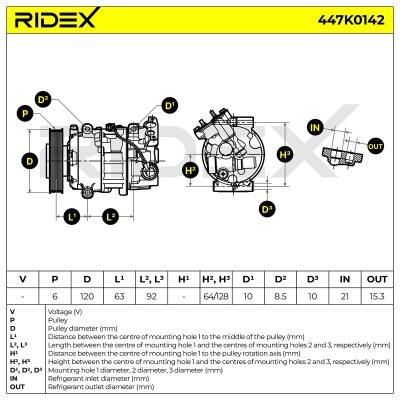 Compressor, Air Conditioning 447K0142 - photo 4