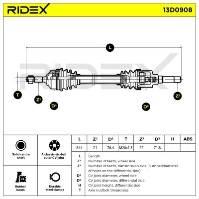 Drive Shaft RIDEX 13D0908 13D0908 - photo 12