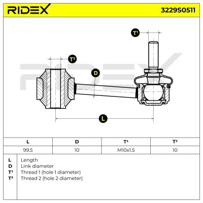 Stabilizer Link RIDEX 3229S0511 3229S0511 - photo 6